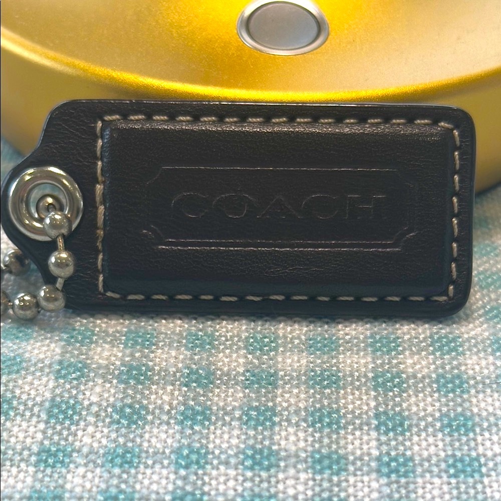 Coach Dark Brown Leather Bag Tag